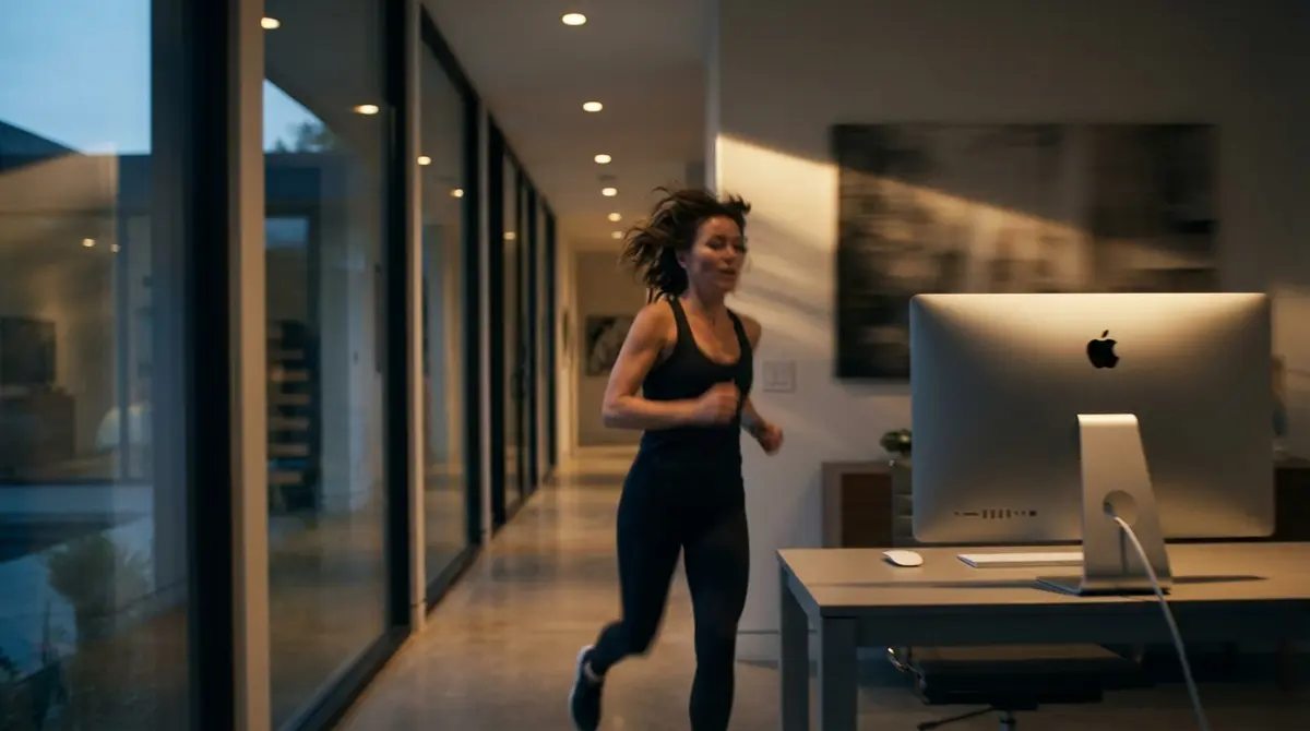 Woman racing to computer to stop rogue AI agent