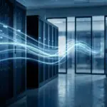 Abstract representation of seamless data flow in a modern server environment.