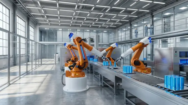 Interior of an advanced industrial facility manufacturing next-generation EV battery materials